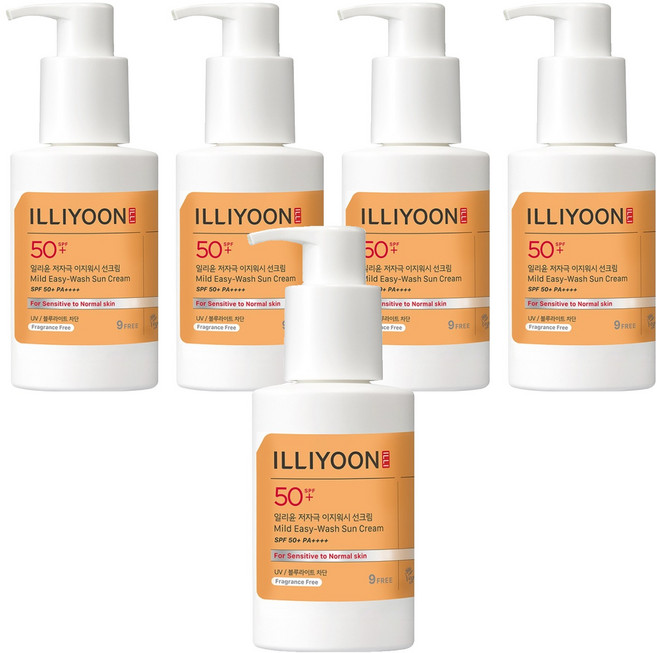 일리윤 저자극 이지워시 선크림 SPF50+ PA++++, 150ml, 5개
