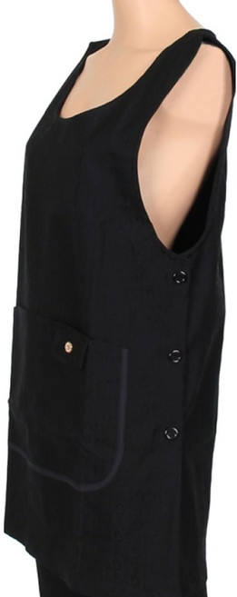 영문 자가드 원피스 앞치마, 무지블랙, 1개