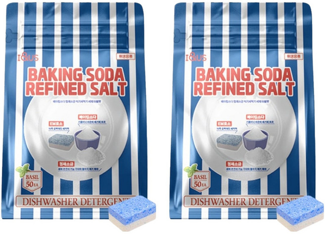 I&US 小蘇打 粉碎鹽 洗碗機洗滌劑 50入, 2個, 400g