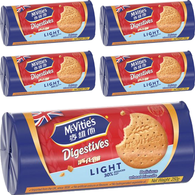 McVitie's 麥維他 輕怡消化餅, 250g, 5包