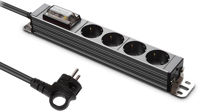 현대일렉트릭 서버탭 고용량 멀티탭 4구 HDSVAL-GN43T, 3m, 티타늄그레이, 1개