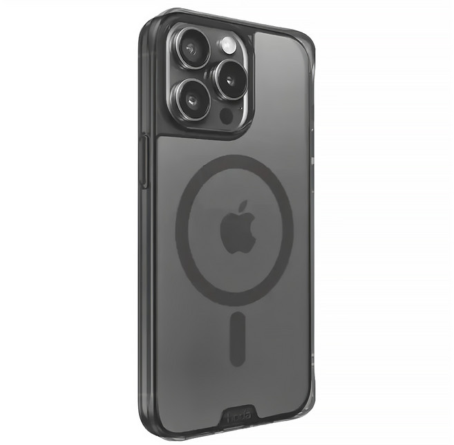 HODA 好貼 晶石 智慧型手機 保護殼 手機殼 iPhone 15 Pro MagSafe Compatible 軍規防摔 強化玻璃 透黑色
