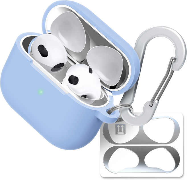 슈퍼디비전 실리콘 젤리 키링 에어팟 3세대 케이스 + 철가루 방지 스티커, 샤리아, 1개