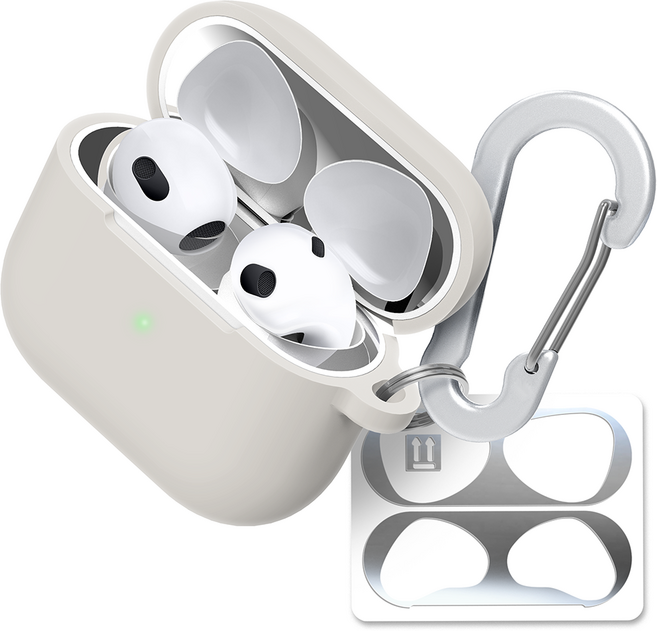 슈퍼디비전 실리콘 젤리 키링 에어팟 3세대 케이스 + 철가루 방지 스티커, 헤이지, 1개
