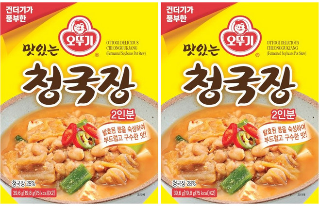 오뚜기 맛있는 청국장, 39.6g, 2개