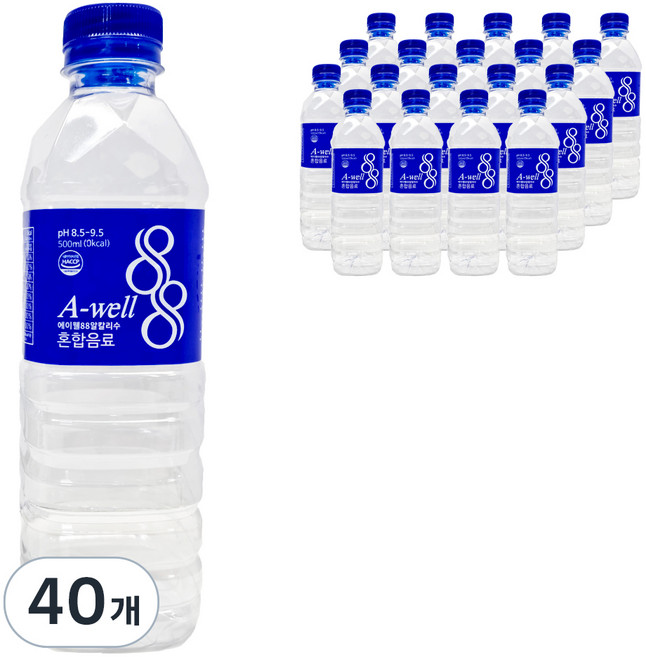 에이웰88 알칼리수, 500ml, 40개