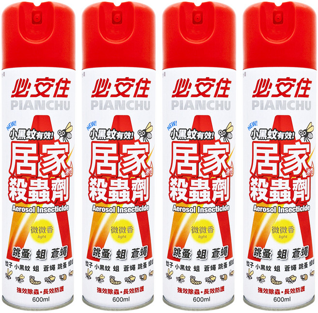 必安住 居家殺蟲劑, 600ml, 4瓶