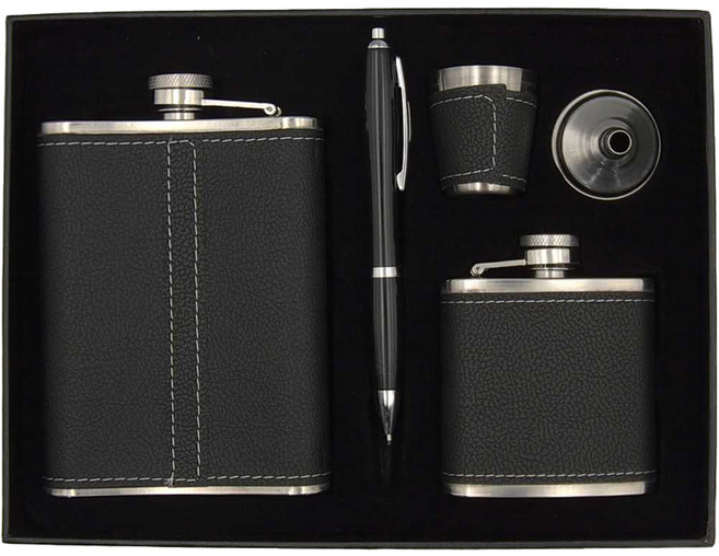 隨身酒壺 禮盒組, 隨身酒壺 + 酒杯 + 筆, 1組