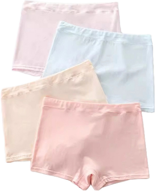 아이뿜 여아용 순수한 무지 면 학생 드로즈 4종 세트 C101