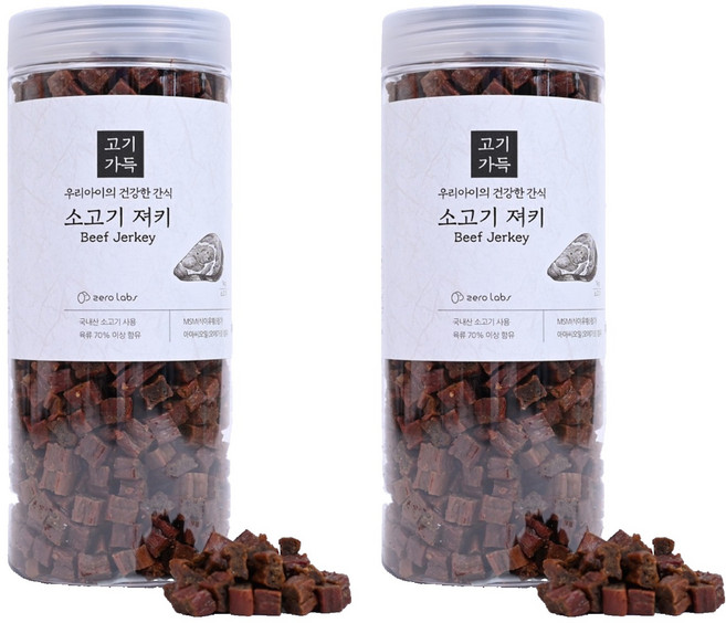 제로랩스 강아지 고기가득 노즈워크 져키, 소고기, 1kg, 2개