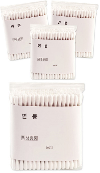 나무 면봉, 300개입, 4개