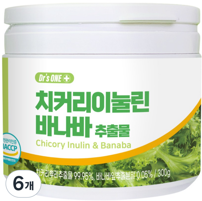 닥터스원 치커리 이눌린 바나바 추출분말, 300g, 6개