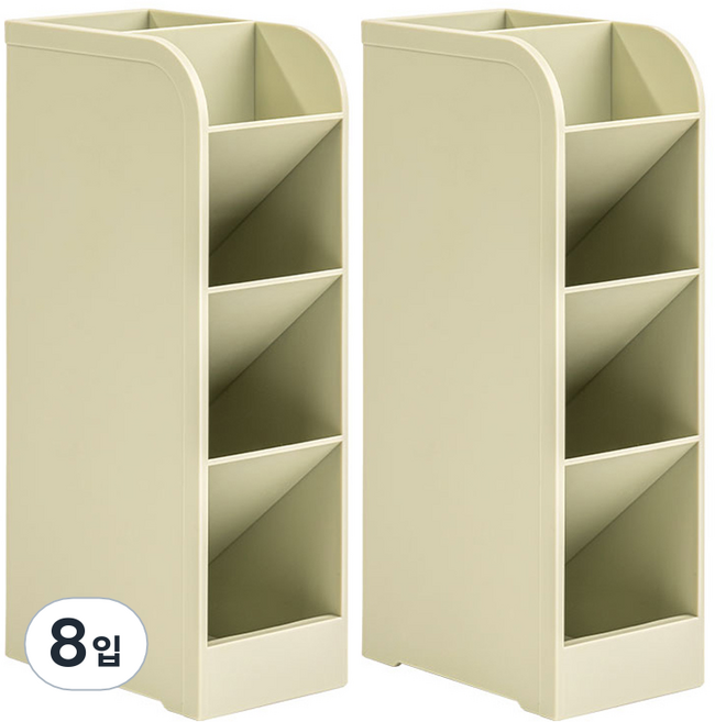 델리 데스크 오거나이저 5칸 분리 사선꽂이 정리함 8938-0, 밀크그린, 8입