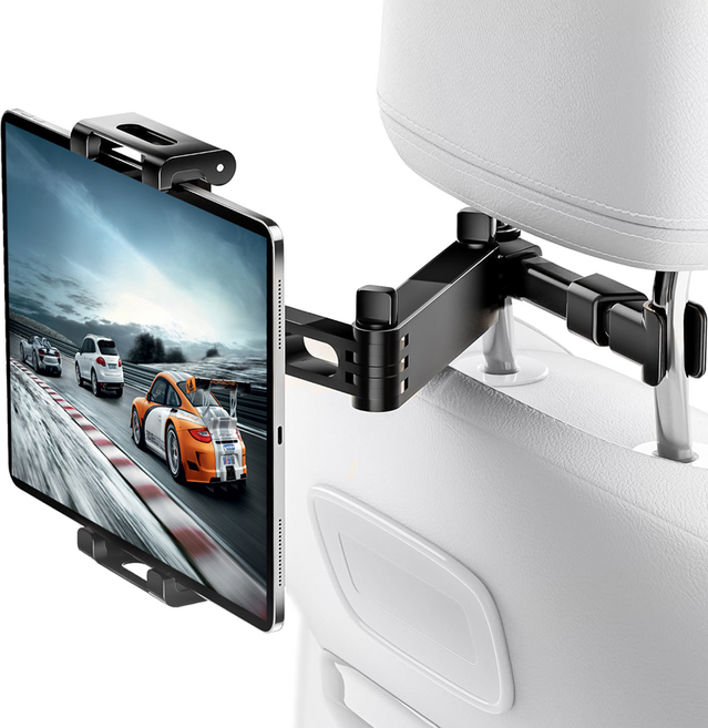 아이베리 HQ 차랑용 태블릿 휴대폰 헤드레스트 거치대 + 다용도 후크 걸이, 1세트
