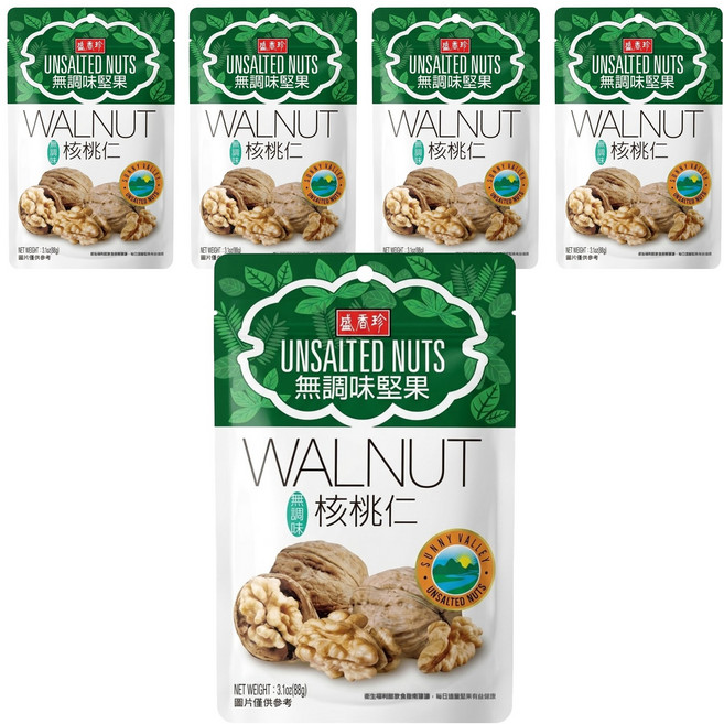盛香珍 無調味核桃仁, 88g, 5包
