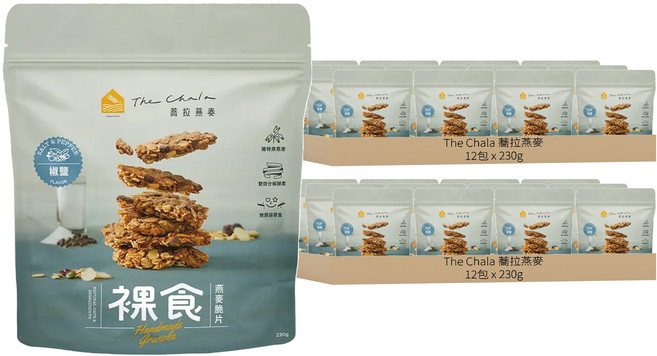 The Chala 蕎拉燕麥 裸食燕麥脆片 椒鹽, 230g, 24包