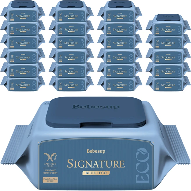 베베숲 시그니처 블루 에코 유아물티슈 휴대캡형, 75g, 20매, 24개 - 쿠팡