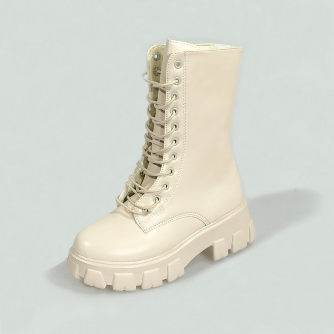 shoes& 女款日常綁帶厚底軍靴 sn513