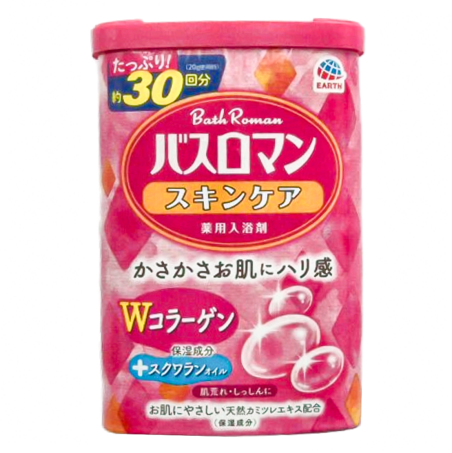 Bath Roman 溫泉藥用膠原蛋白保濕入浴劑, 600g, 1罐