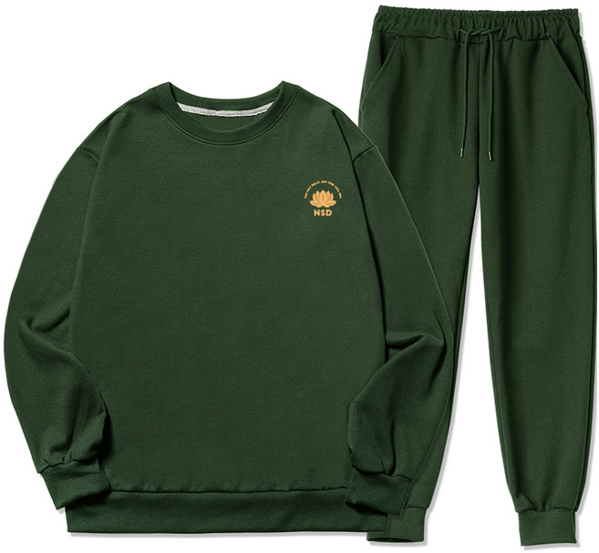 NSD 남성용 M~4XL 빅사이즈 로투스 스몰로고 기모 맨투맨 조거트레이닝 상하의세트