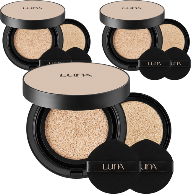 LunA 長效遮瑕服貼氣墊粉餅正裝 13.5g+替換蕊組, 21W Warm Beige, 3組
