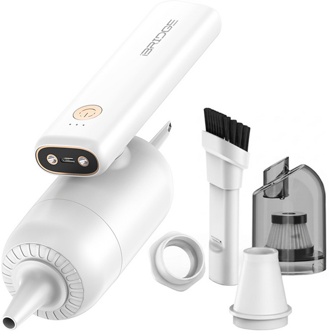 iBRIDGE 70W 手持 吸塵器 附吸頭與氣嘴 珍珠白 IBCA001 無線 迷你 多功能 照明 169 x 60 x 87mm 一年保固