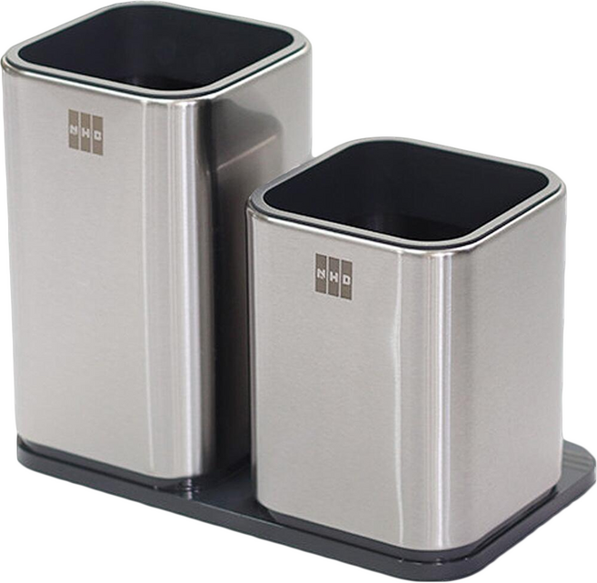 NHB 餐具瀝水收納筒 17 x 21.5 x 13cm, 1組, 銀色