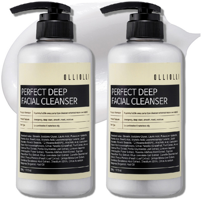 올리올리 퍼펙트 딥 폼클렌징, 500g, 2개