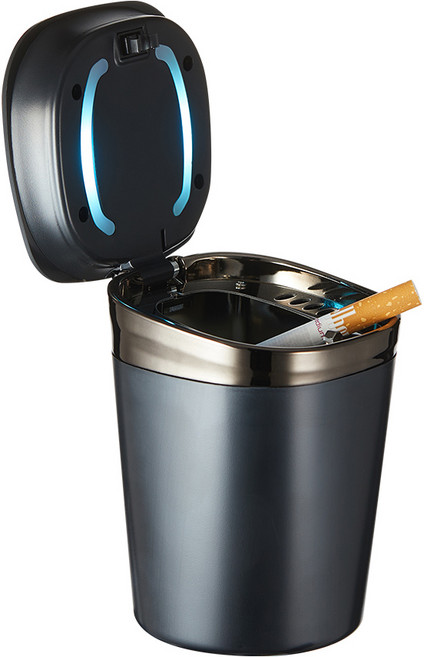 메이튼 스탠다드M 냄새차단 차량용 재떨이 + 리필 봉투 30p 세트, 블랙, 1세트