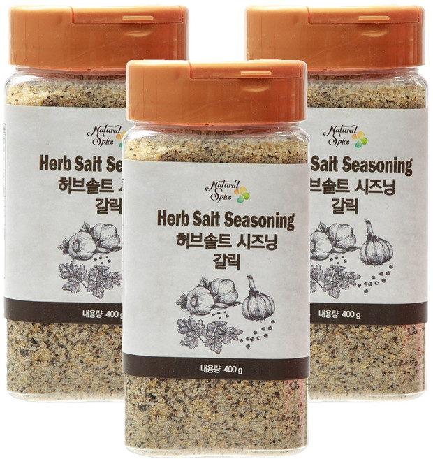 내츄럴스파이스 허브솔트시즈닝 갈릭, 400g, 3개