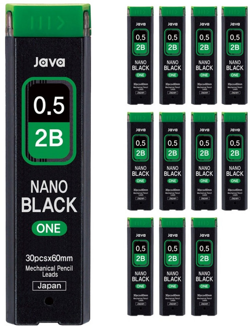 JAVAPEN NANO BLACK ONE 自動鉛筆芯 2B, 0.5mm, 12個