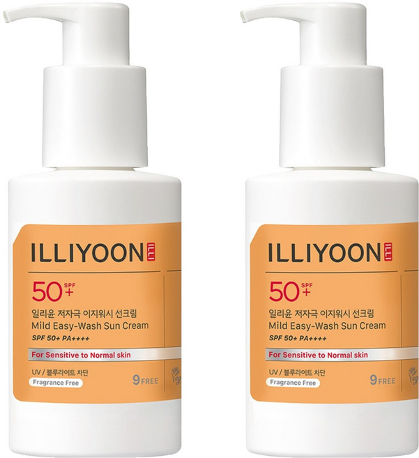 ILLIYOON 一理潤 低刺激易清洗防曬霜 SPF50+ PA++++, 150ml, 2個