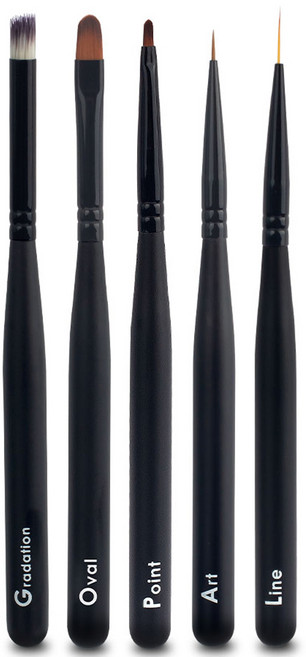 젤로젤로 플렉서블 네일 브러쉬 5종세트, 1세트, 혼합색상