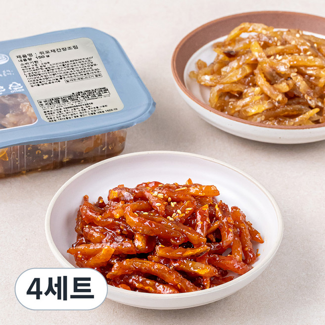 도들샘 쥐포채 조림 0.15kg + 쥐포채 간장조림 0.15kg, 300g, 4세트