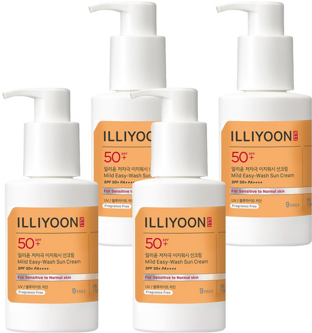 일리윤 저자극 이지워시 선크림 SPF50+ PA++++, 150ml, 4개