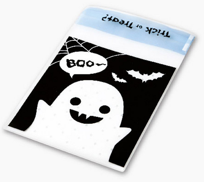 이홈베이킹 할로윈 유령 opp접착봉투 약 95장 100 x 110 mm, 혼합 색상, 1개