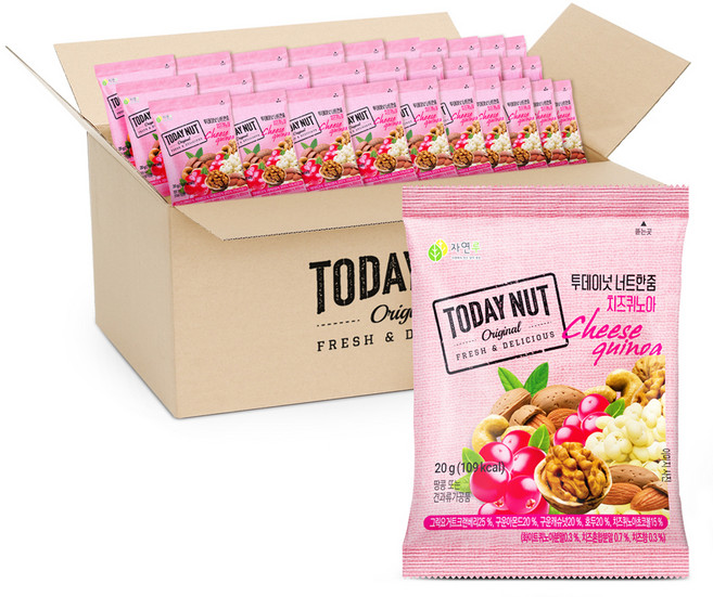 투데이넛 너트한줌 치즈퀴노아, 20g, 100개