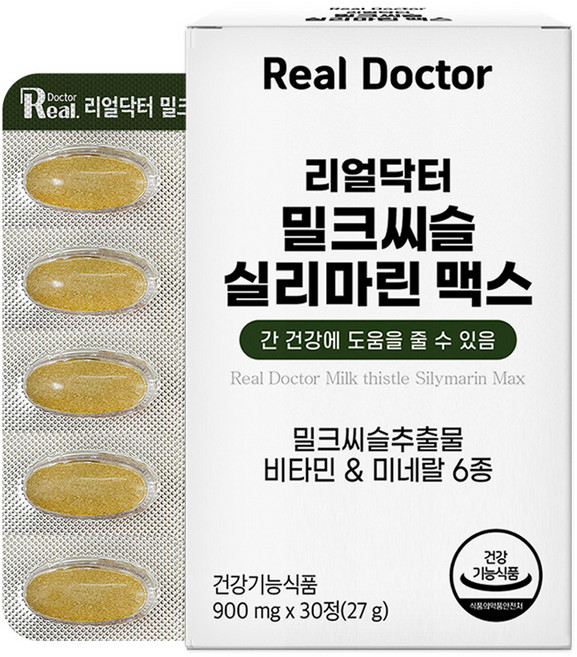 리얼닥터 밀크씨슬 실리마린 맥스, 30정, 1박스