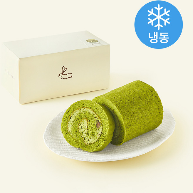 한스케익 말차 커스터드 롤 (냉동) + 쇼핑백, 370g, 1개