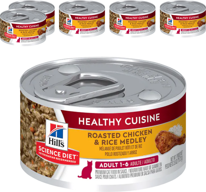 Hill's 希爾思 SCIENCE DIET 成貓 健康美饌主食罐頭, 香烤雞肉燴米飯, 79g, 6罐
