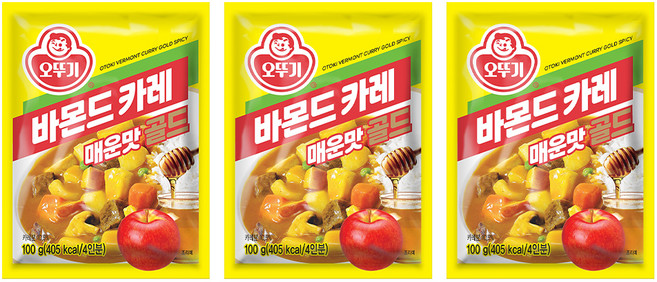 오뚜기 바몬드 카레 골드 매운맛, 100g, 3개