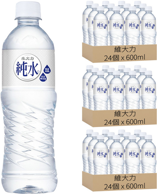 維大力 純水, 72個, 600ml