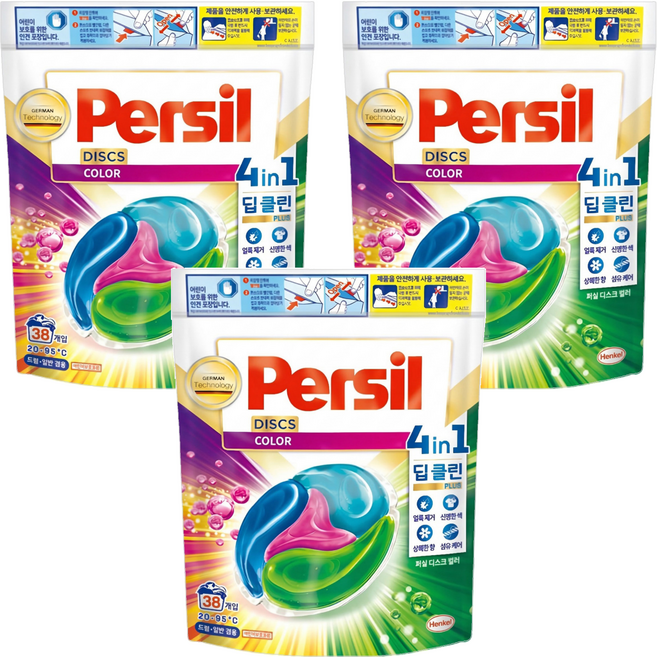Persil 寶瀅 韓國原裝進口 護色洗衣膠囊, 38顆, 3袋