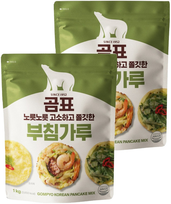 곰표 노릇노릇 고소하고 쫄깃한 부침가루, 1kg, 2개
