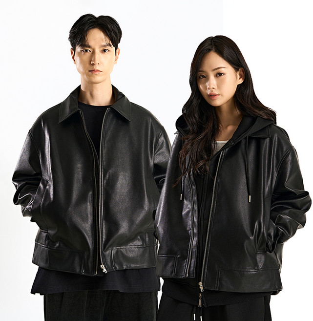 씨티라이프카멜 남녀공용 오버핏 가죽자켓 CL2413L