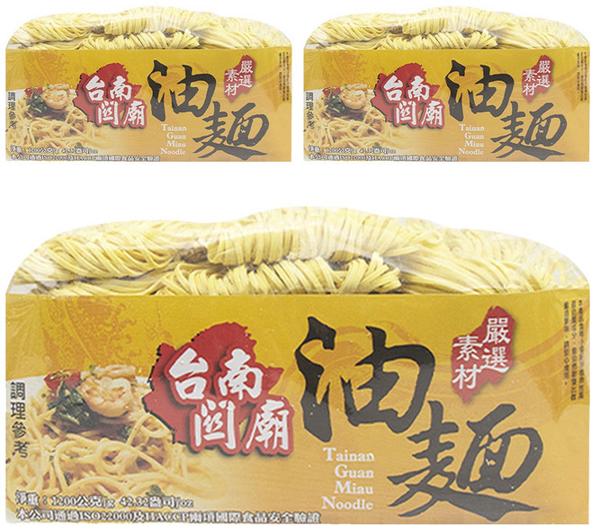 忠義 台南關廟油麵 15入, 1.2kg, 3包