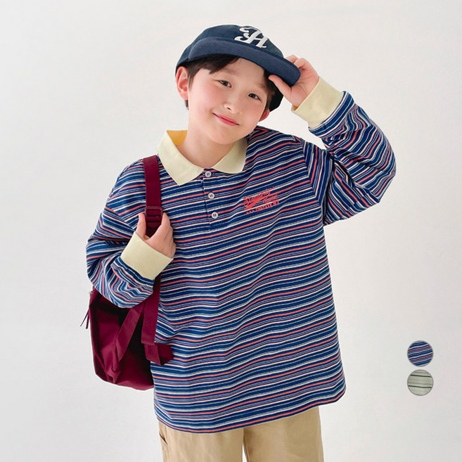 BerryCloset 男童 Peanut ST 兒童青少年長袖翻領T恤