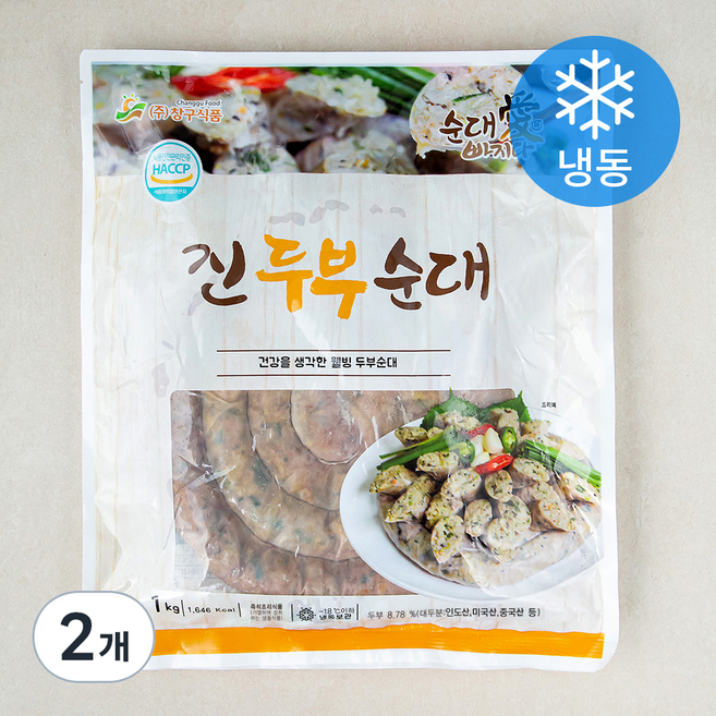 순대애빠지다 진 두부순대 (냉동), 1kg, 2개