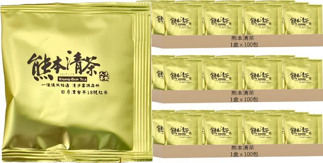 熊本清茶 日月潭紅茶台茶18號立體茶包 量販家庭包, 3g, 100包, 3盒