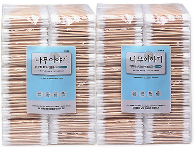 나무이야기 회오리형 더착한 면봉, 100개입, 40개